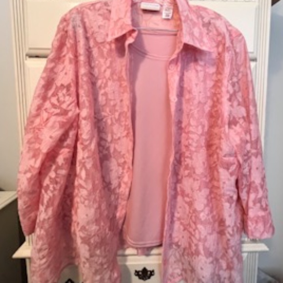 Alfred Dunner Twin Set in Pink, Size 18W. - Picture 4 of 6